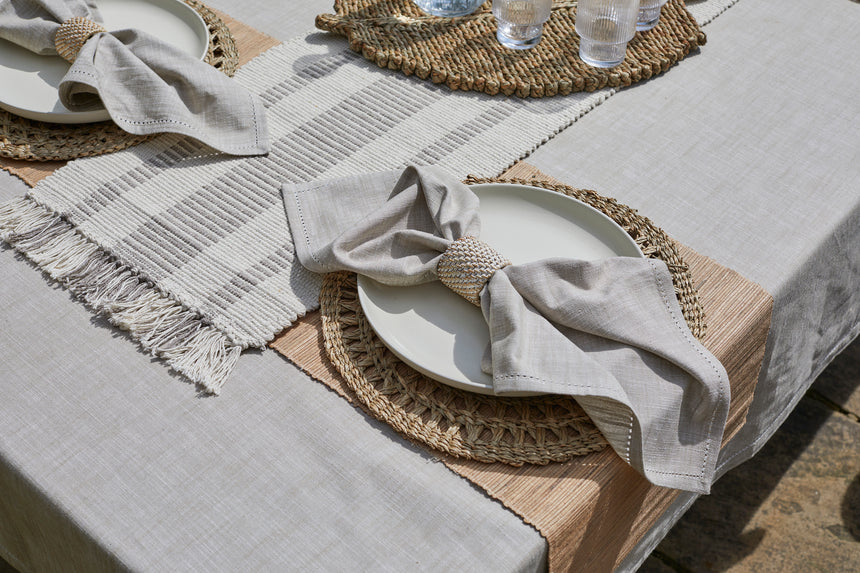 Walton & Co Chambray Cotton Tablecloth, Natural