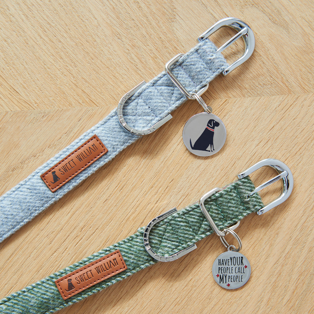 Sweet William Tweed Dog Collar, Grey