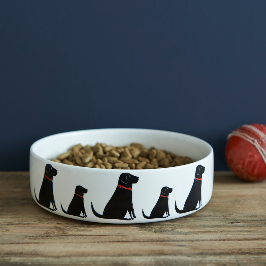 Sweet William Ceramic Dog Bowl, Black Labrador