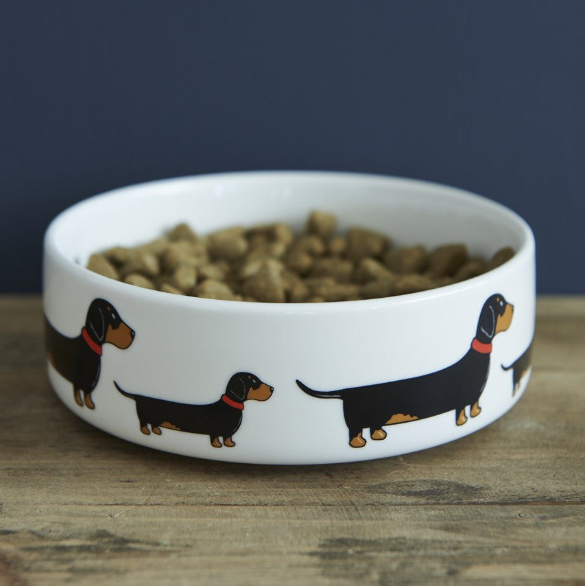 Sweet William Ceramic Dog Bowl, Dachshund