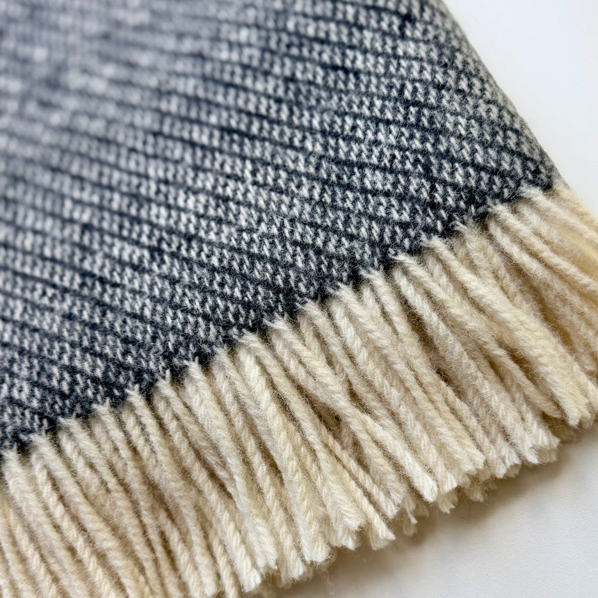 Bronte By Moon Donegal Pure New Wool Throw, Charcoal
