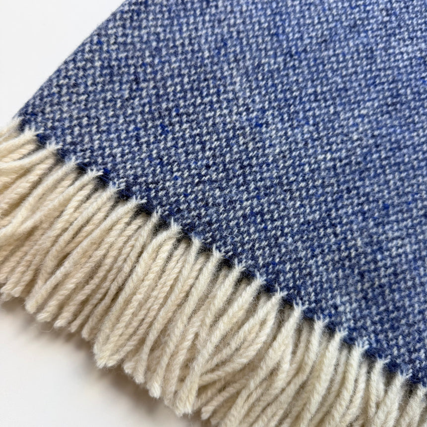 Bronte By Moon Donegal Pure New Wool Throw, Speckled Blue