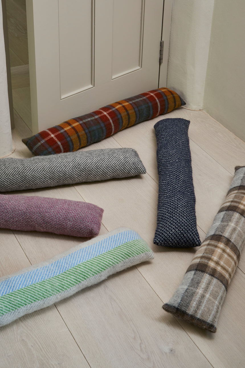 Tweedmill Herringbone Tweed Draught Excluder, Olive