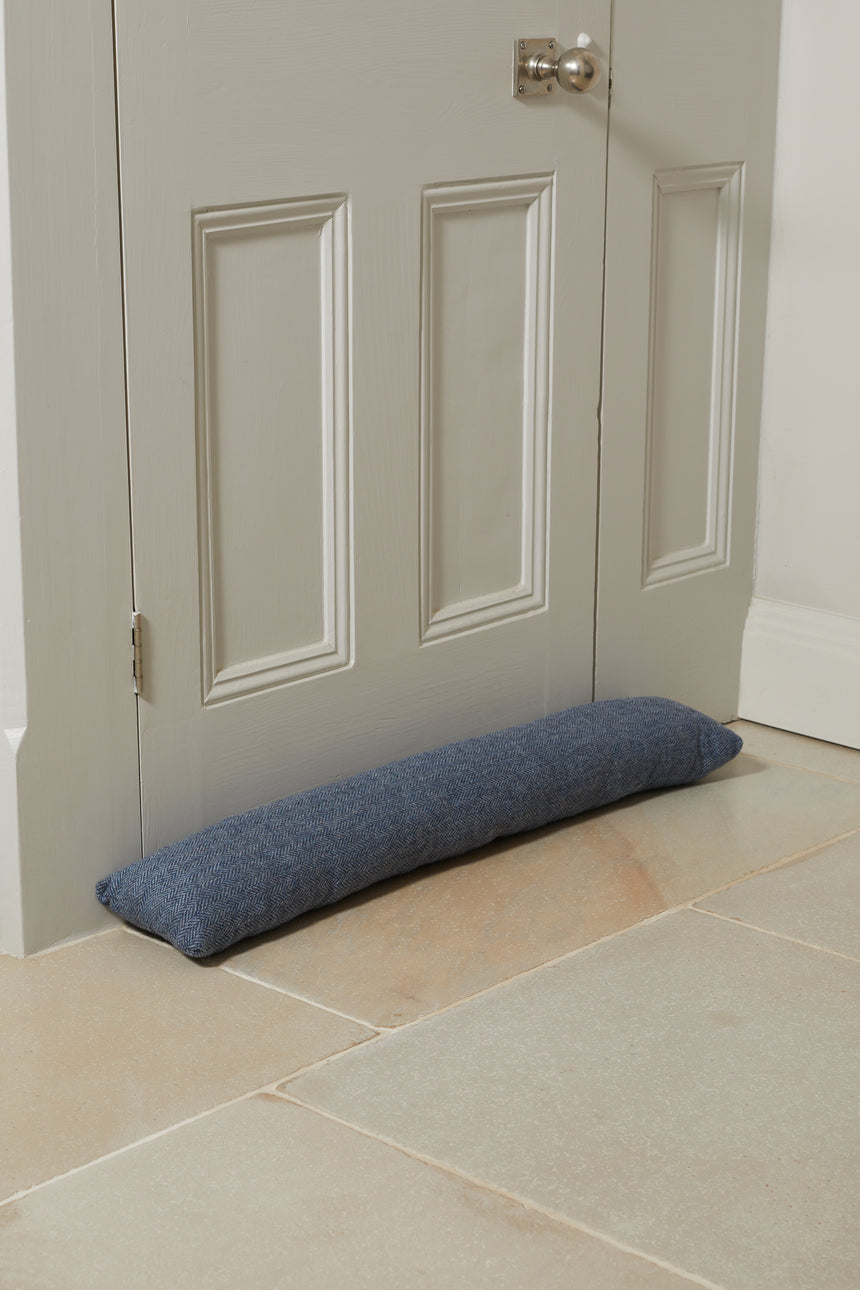 Tweedmill Herringbone Tweed Draught Excluder, Blue Moon