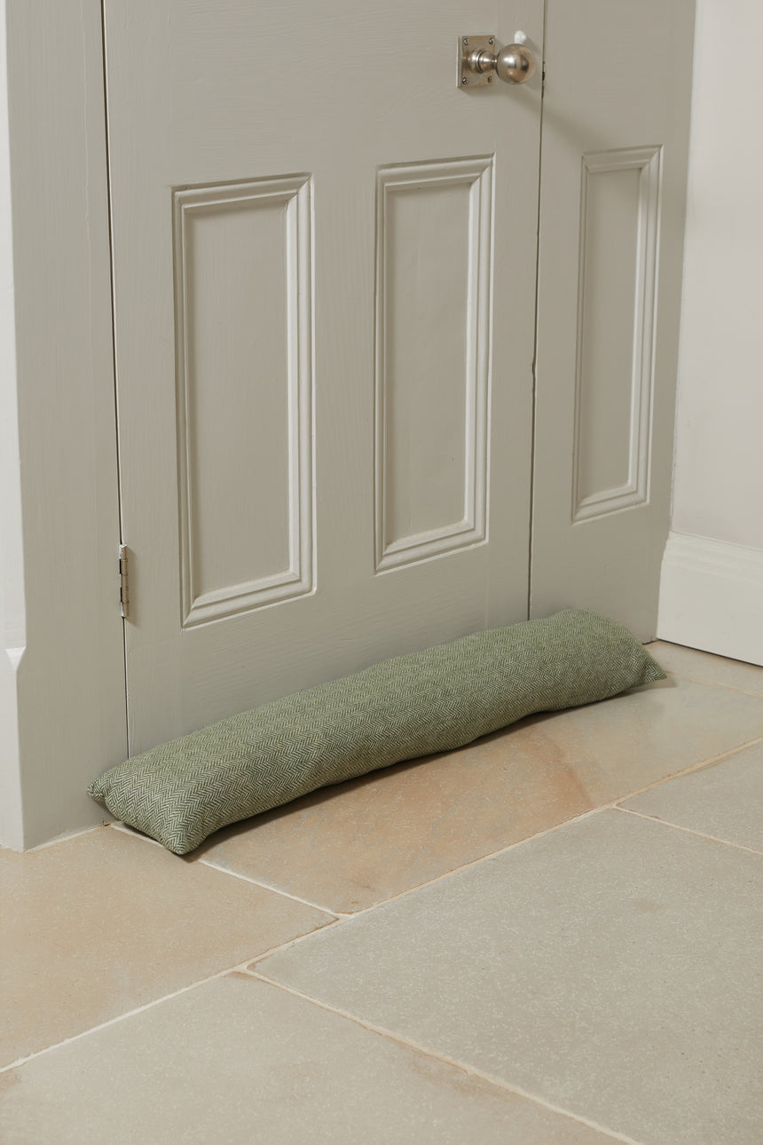 Tweedmill Herringbone Tweed Draught Excluder, Olive