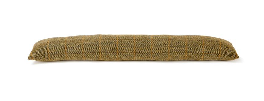 Tweedmill Tweed  Overcheck Herringbone Draught Excluder, olive