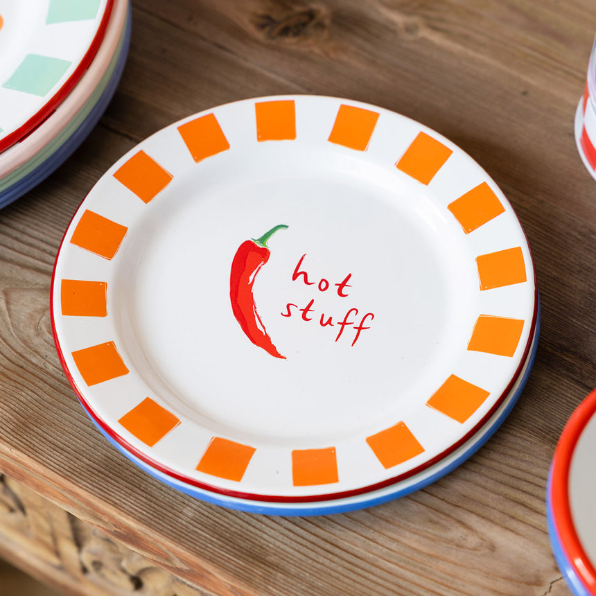 Talking Tables Bon Appetit Chilli Enamel Side Plate, (20CM)