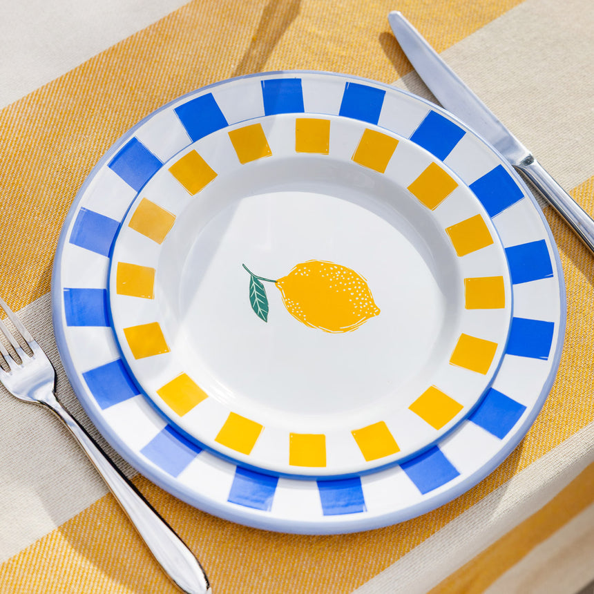 Talking Tables Bon Appetit Lemon Enamel Side Plate, (20CM)