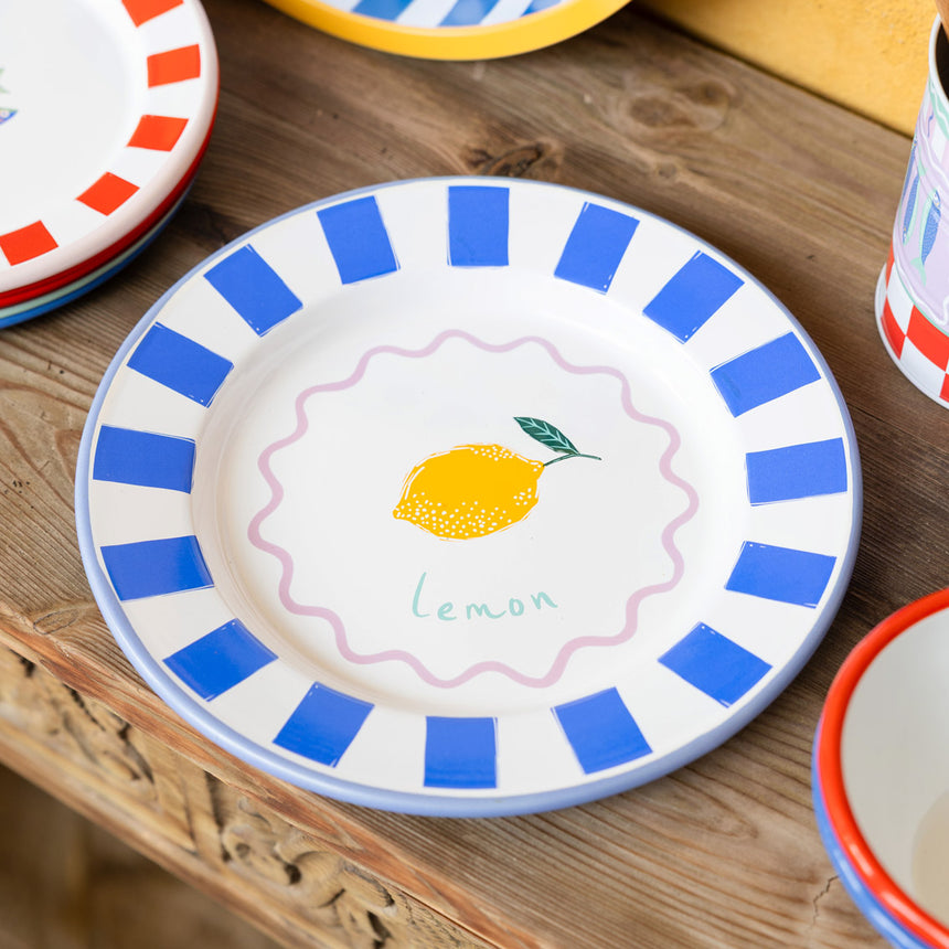 Talking Tables Bon Appetit Lemon Enamel Dinner Plate, (25CM)