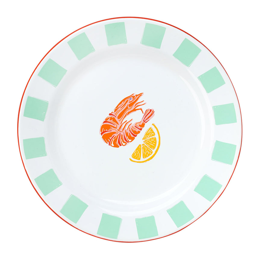 Talking Tables Bon Appetit Shrimp Enamel Side Plate, (20CM)