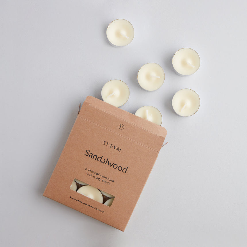 St Eval Sandalwood Scented Tealights, (Set Of 9)