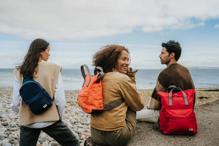 Roka London Canfield B Sustainable Nylon Rucksack, Chilli Oil
