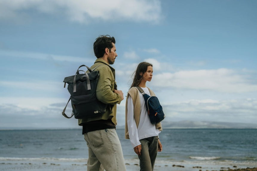 Roka London Canfield B Medium Sustainable Nylon Rucksack, Thyme