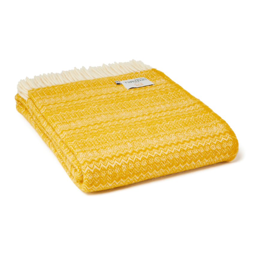 Tweedmill Fair Isle Pure New Wool Throw, Mustard