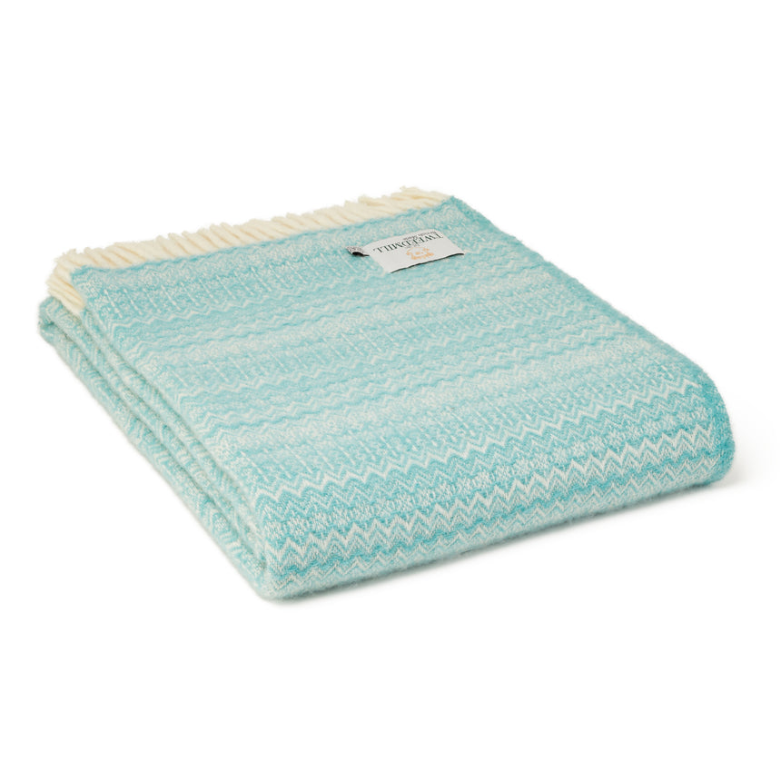 Tweedmill Fair Isle Pure New Wool Throw, Spearmint