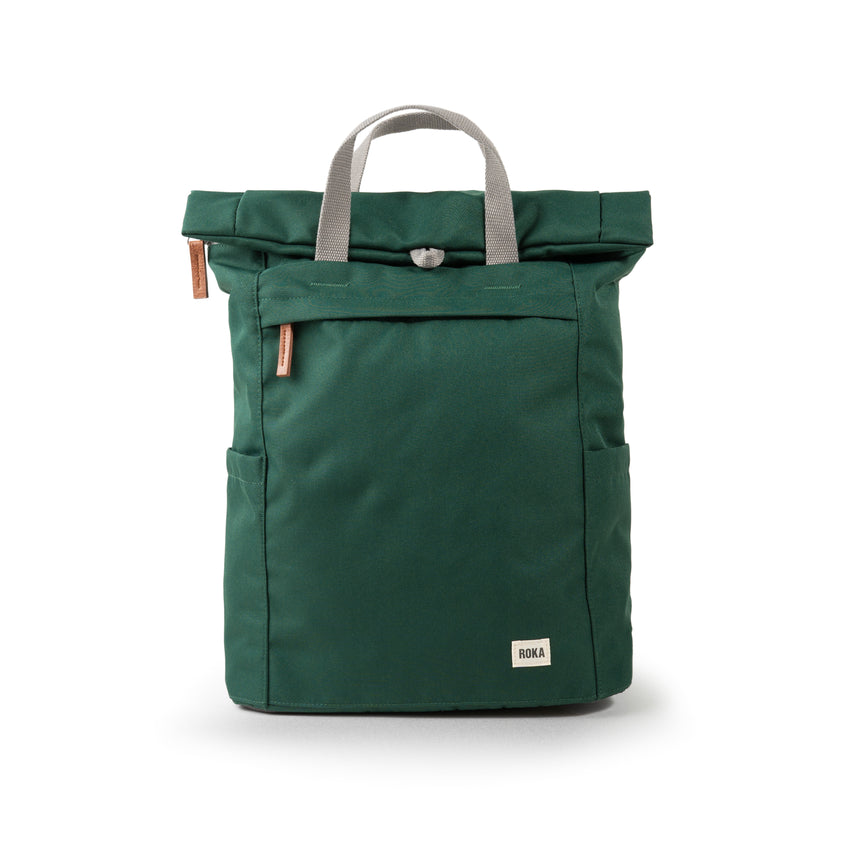 Roka London Finchley Rucksack, Forest (Sustainable Canvas)