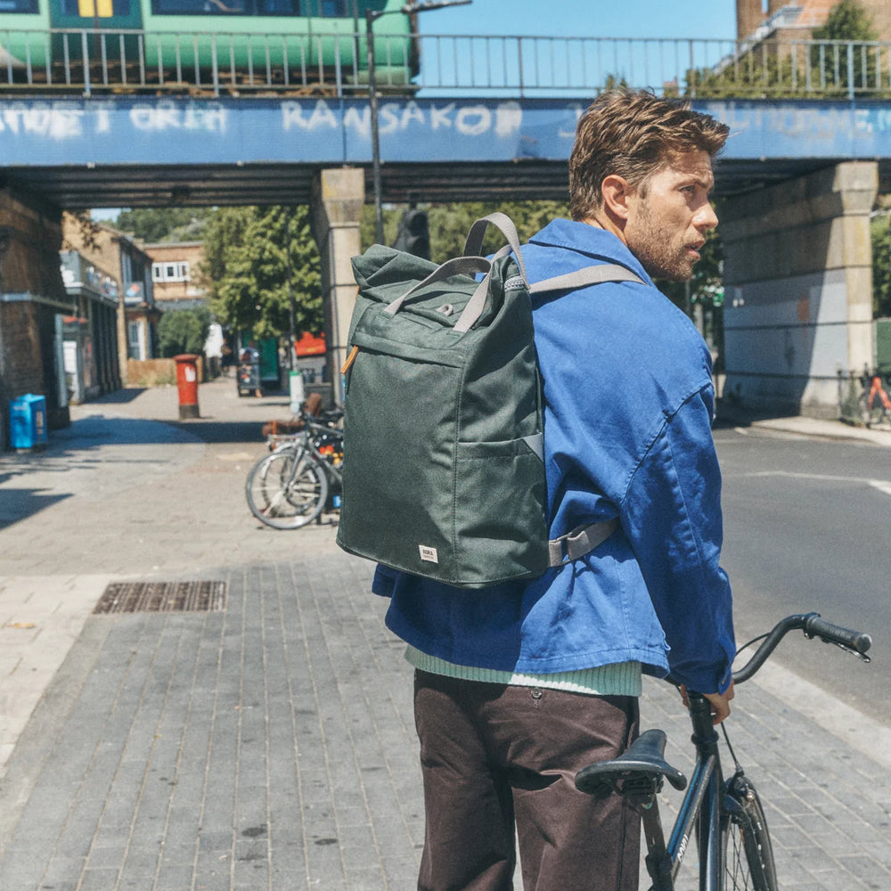 Roka London Finchley Sustainable Canvas Rucksack, Thunderstorm