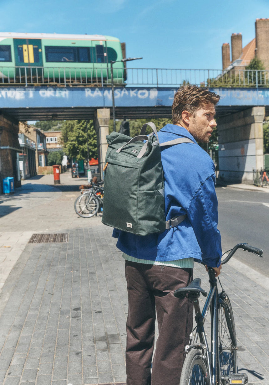 Roka London Finchley Sustainable Canvas Rucksack, Thunderstorm