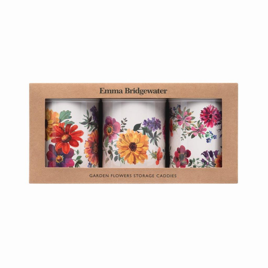 Emma Bridgewater Round Storage Canisters, Garden Flowers (Set Of 3)