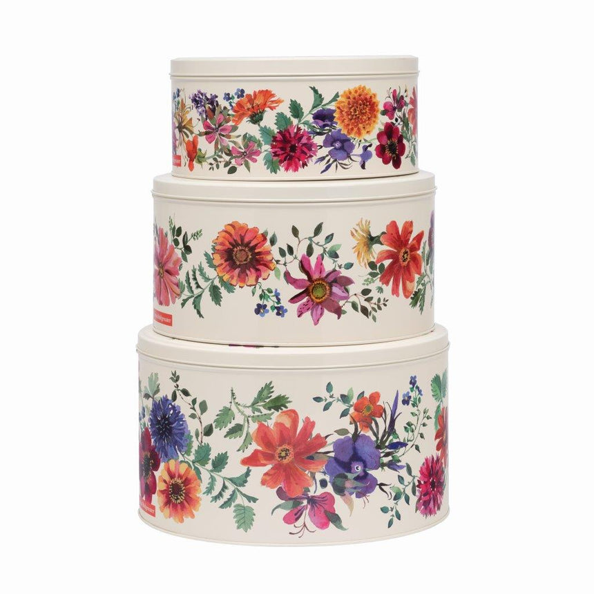 Emma Bridgewater Round Cake Tins, Garden Flowers  (Set Of 3)