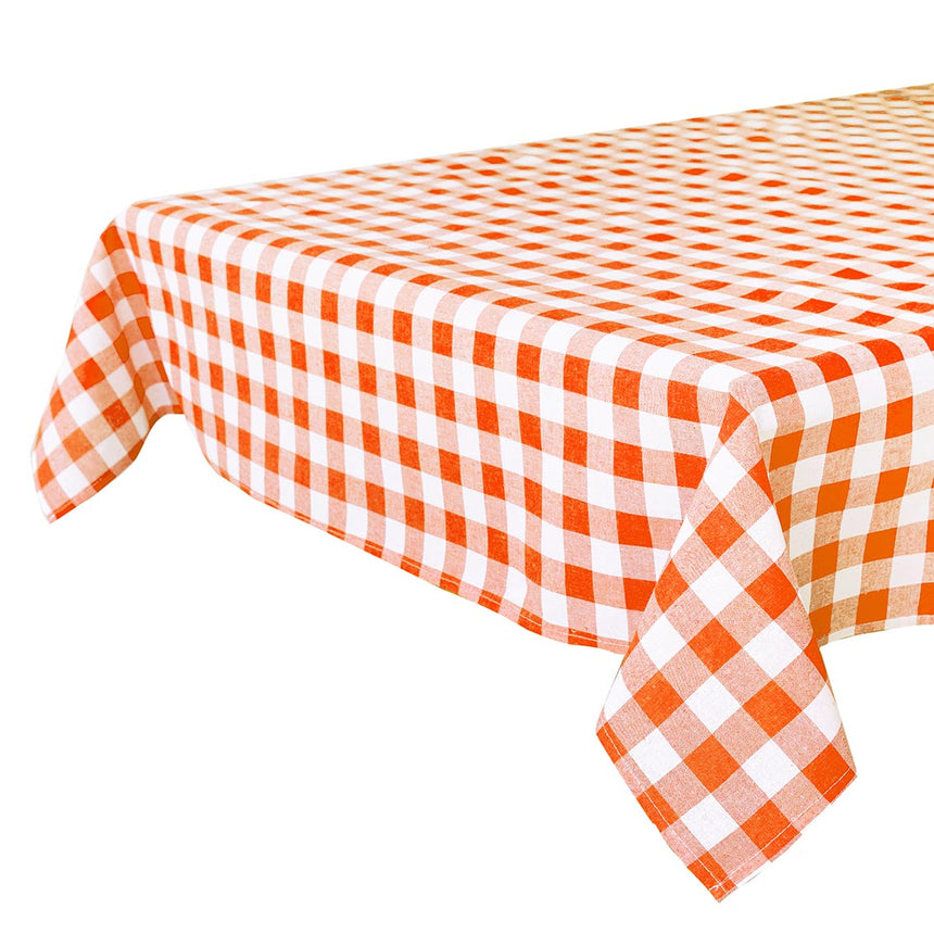 Talking Tables Bon Appetit Gingham Cotton Tablecloth, Orange