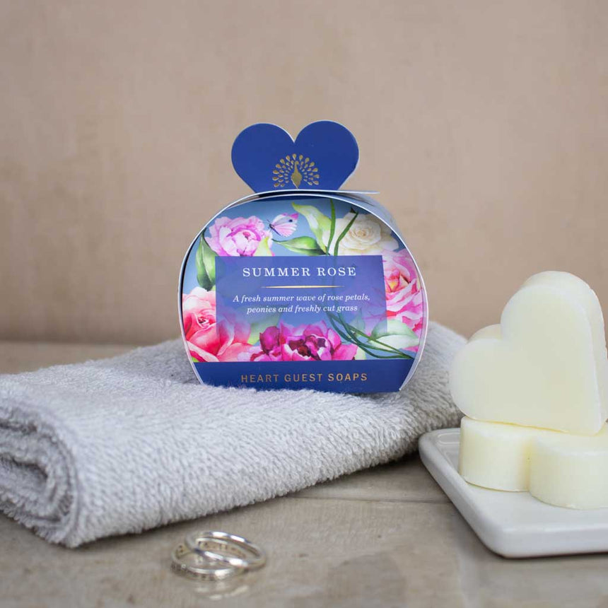 The English Soap Company Signature,Summer Rose Mini Heart Soaps