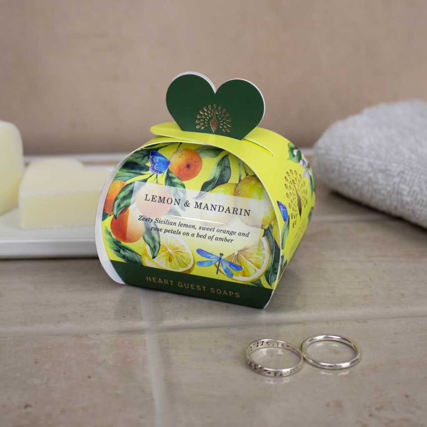 The English Soap Company Signature,Lemon & Mandarin Mini Heart Soaps