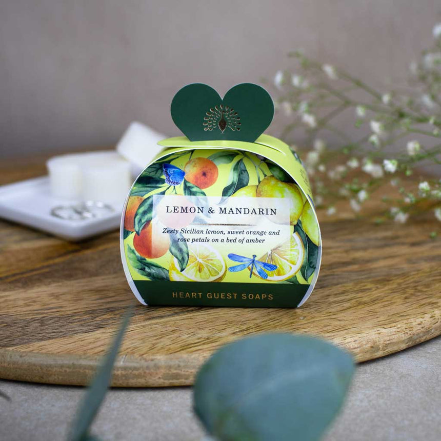 The English Soap Company Signature,Lemon & Mandarin Mini Heart Soaps