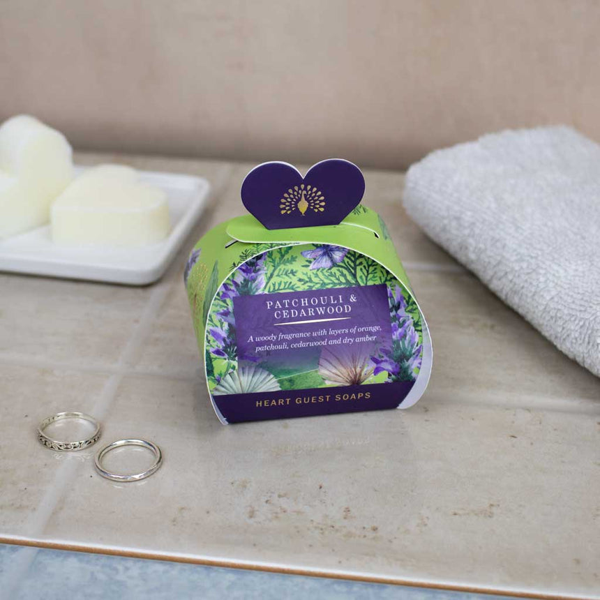 The English Soap Company Signature, Patchouli and Cedarwood Mini Heart Soaps