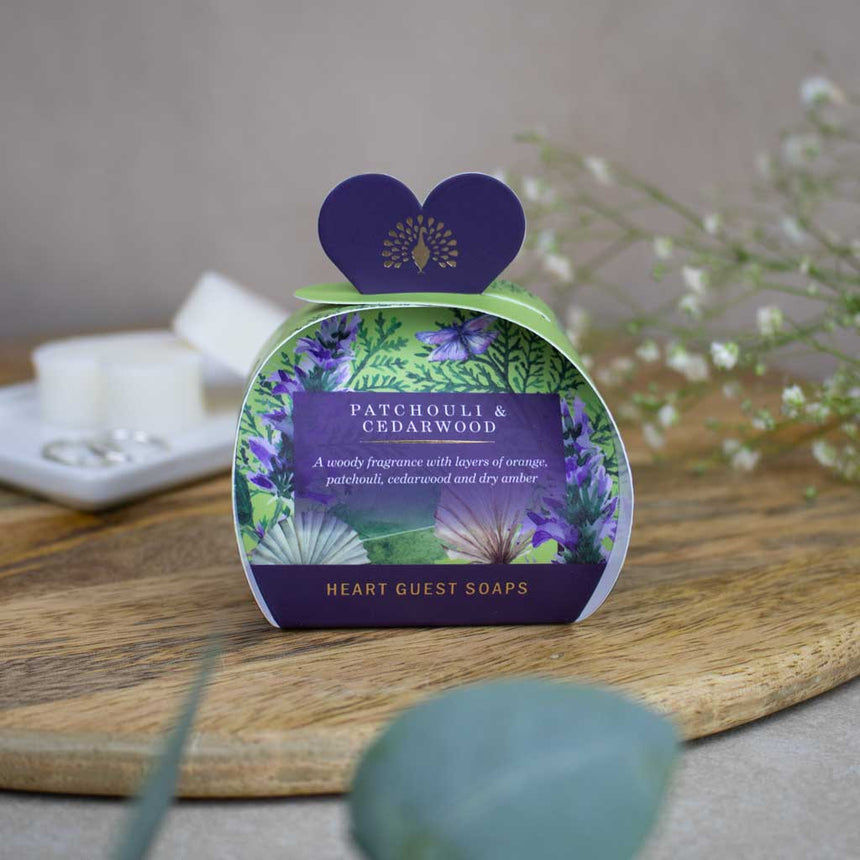 The English Soap Company Signature, Patchouli and Cedarwood Mini Heart Soaps