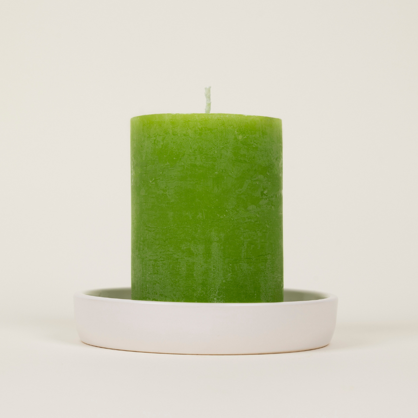 St Eval Geranium Leaf, Scented Coloured Pillar Candle