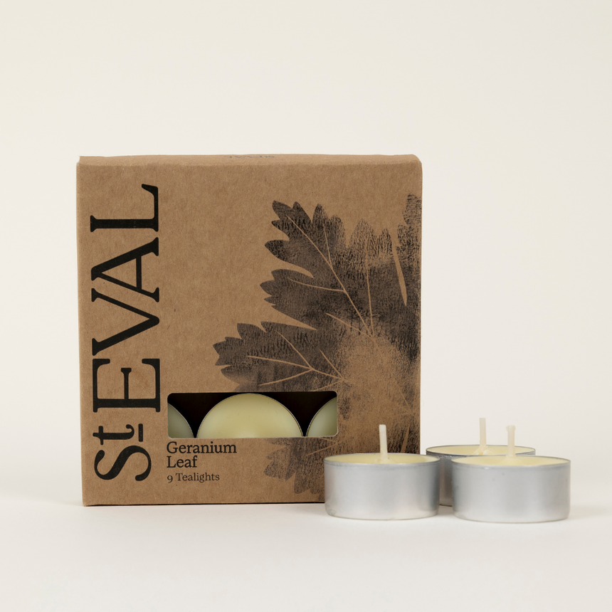 St Eval Geranium Leaf Scented Tealights, (Set Of 9)