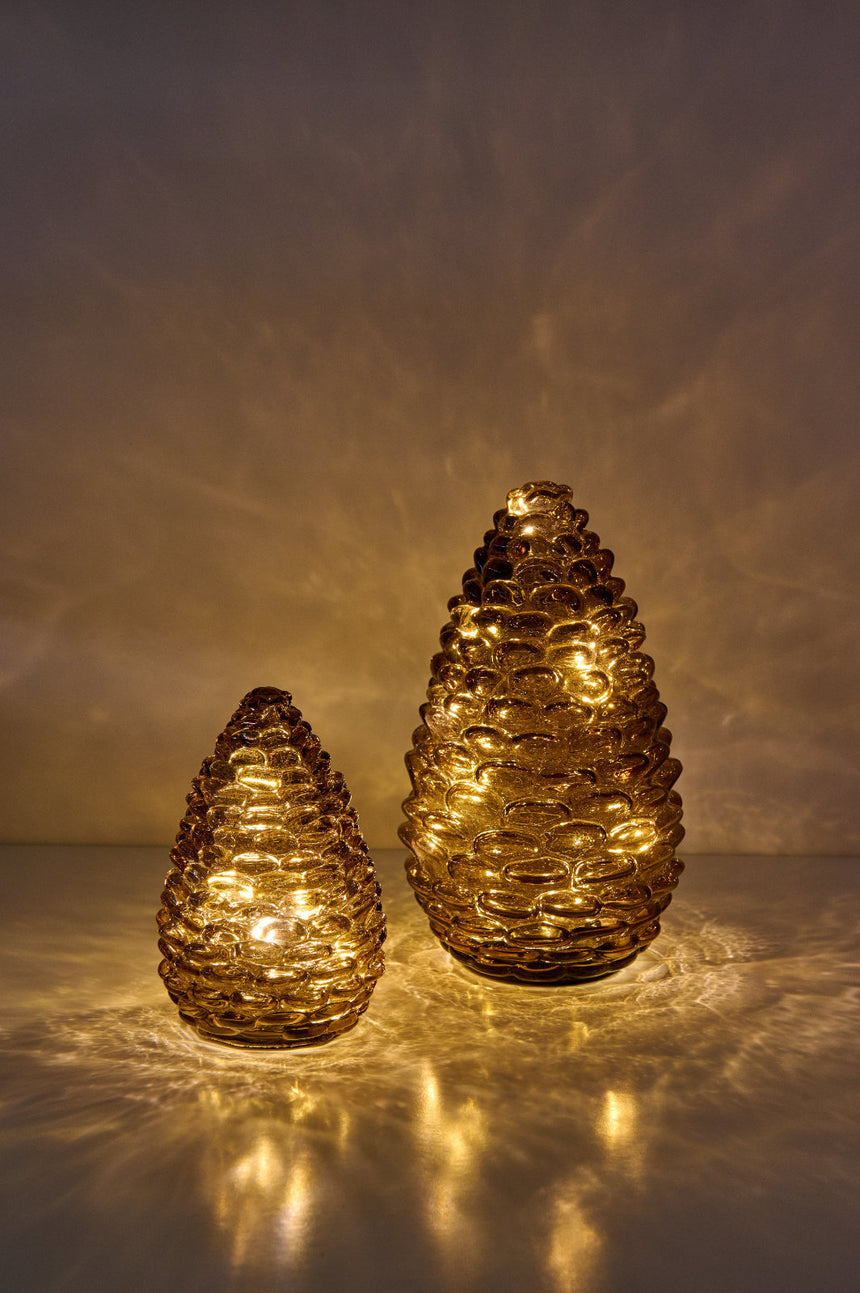 Glass Pinecone LED Light, Amber