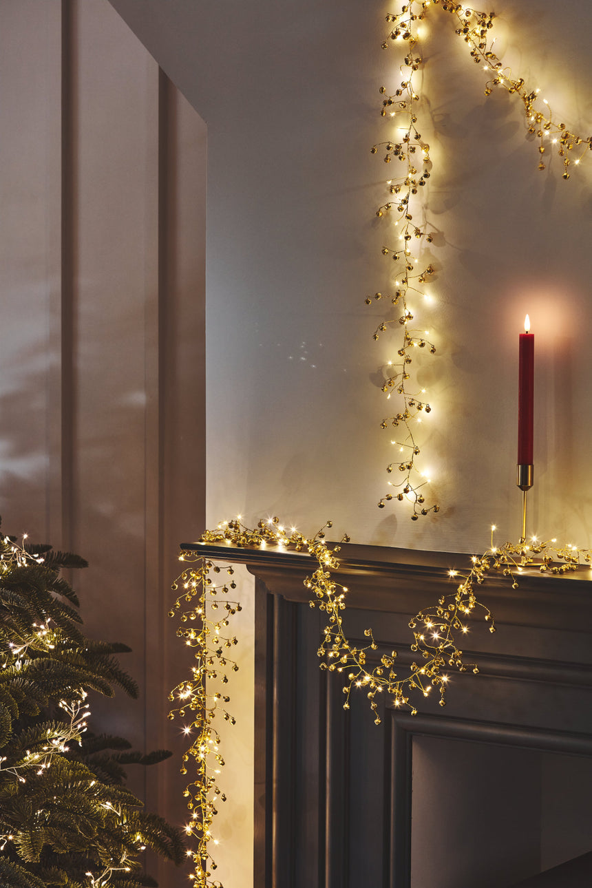 Golden Bells LED Fairy Lights ( Mains Powered )