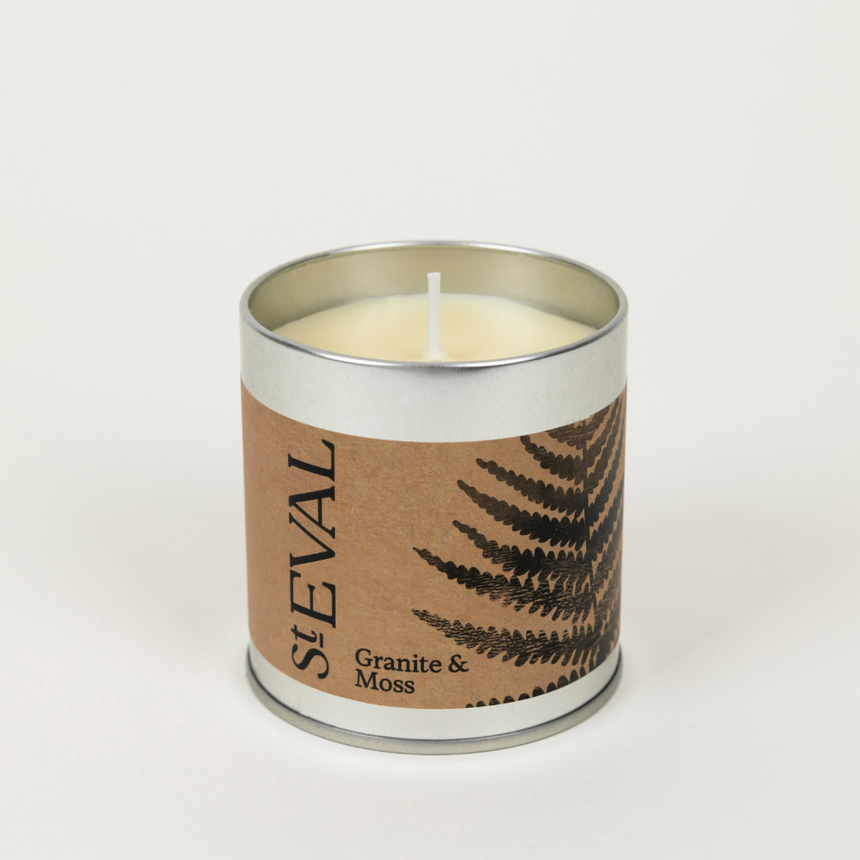 St Eval Granite &  Moss Scented Tin Candle