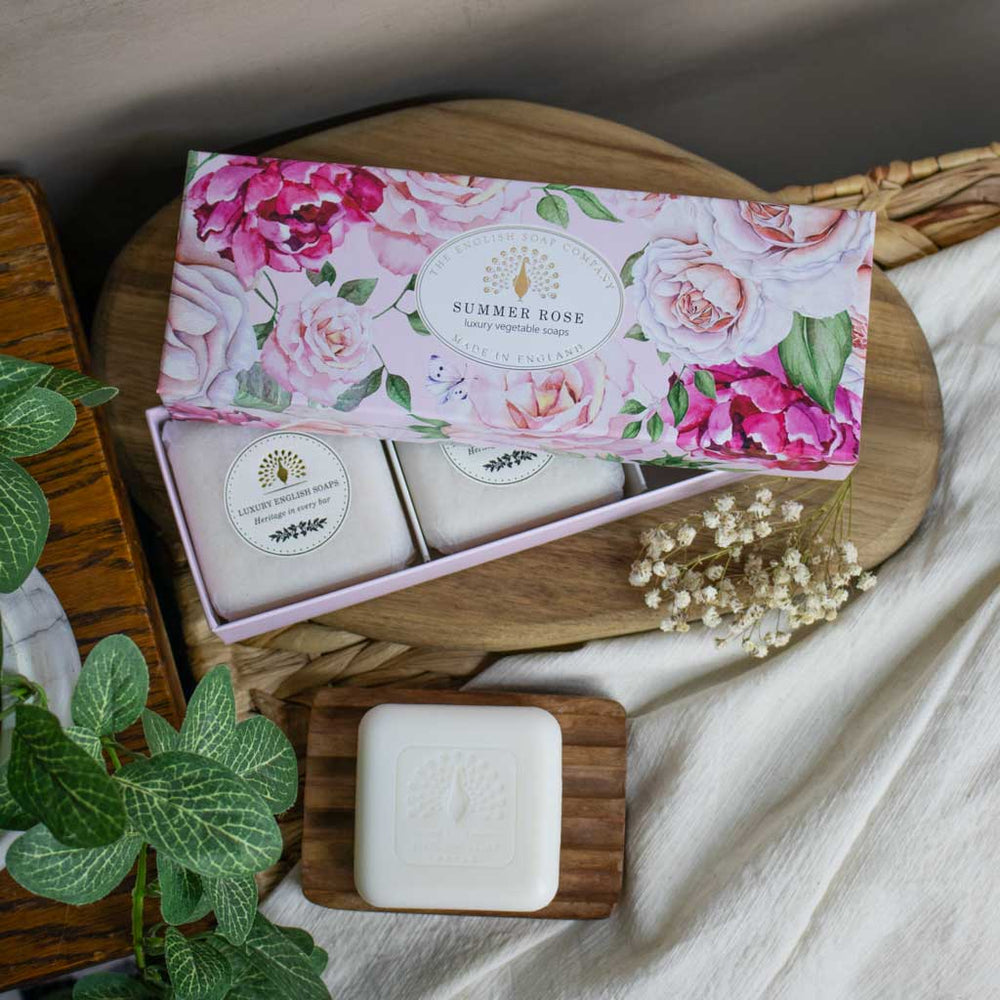 The English Soap Company Heritage Collection, Summer Rose  (Triple Soap Gift Box)
