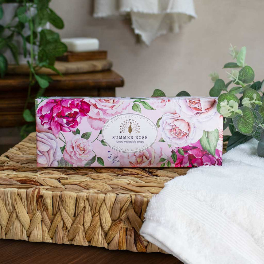 The English Soap Company Heritage Collection, Summer Rose  (Triple Soap Gift Box)