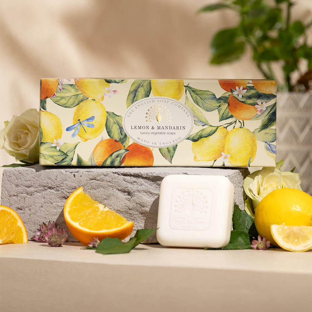 The English Soap Company Heritage Collection, Lemon & Mandarin ( Triple Soap Gift Box )
