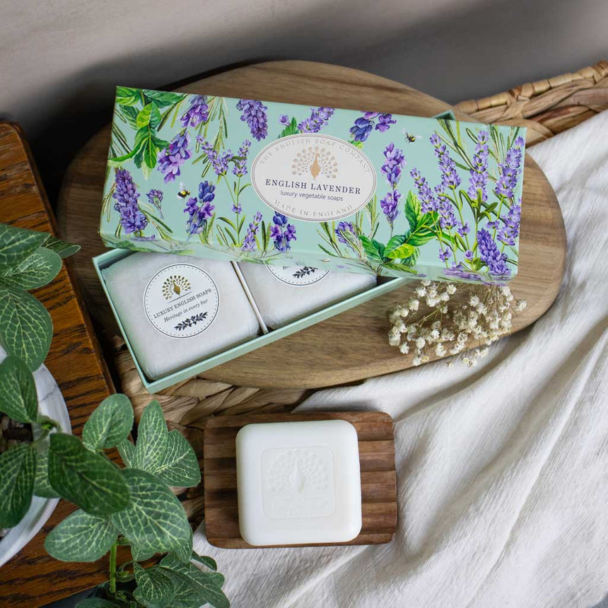 The English Soap Company Heritage Collection, English Lavender (Triple Soap Gift Box)