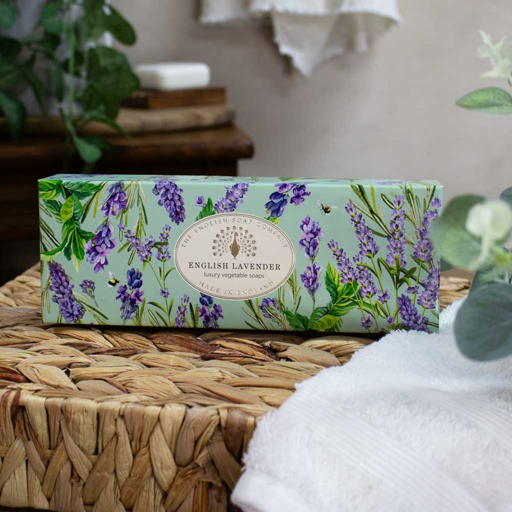 The English Soap Company Heritage Collection, English Lavender (Triple Soap Gift Box)