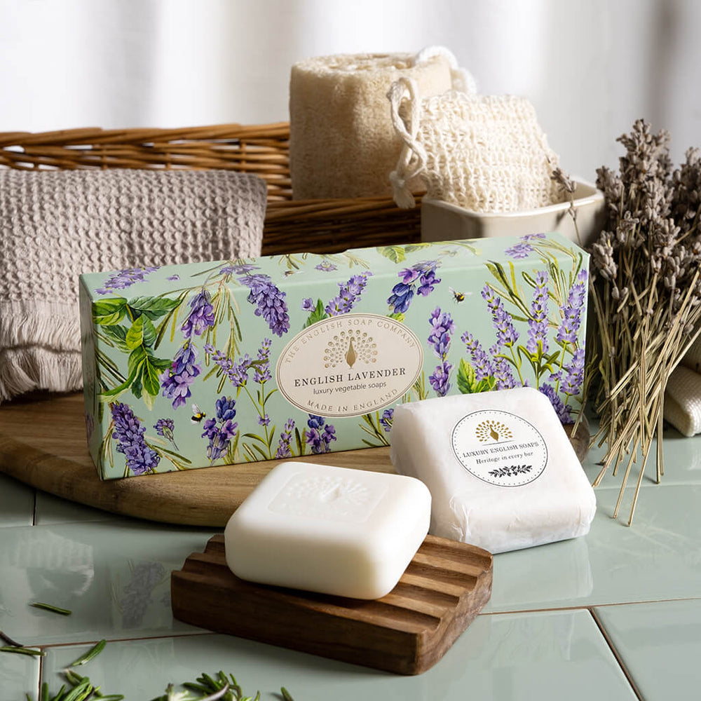The English Soap Company Heritage Collection, English Lavender (Triple Soap Gift Box)