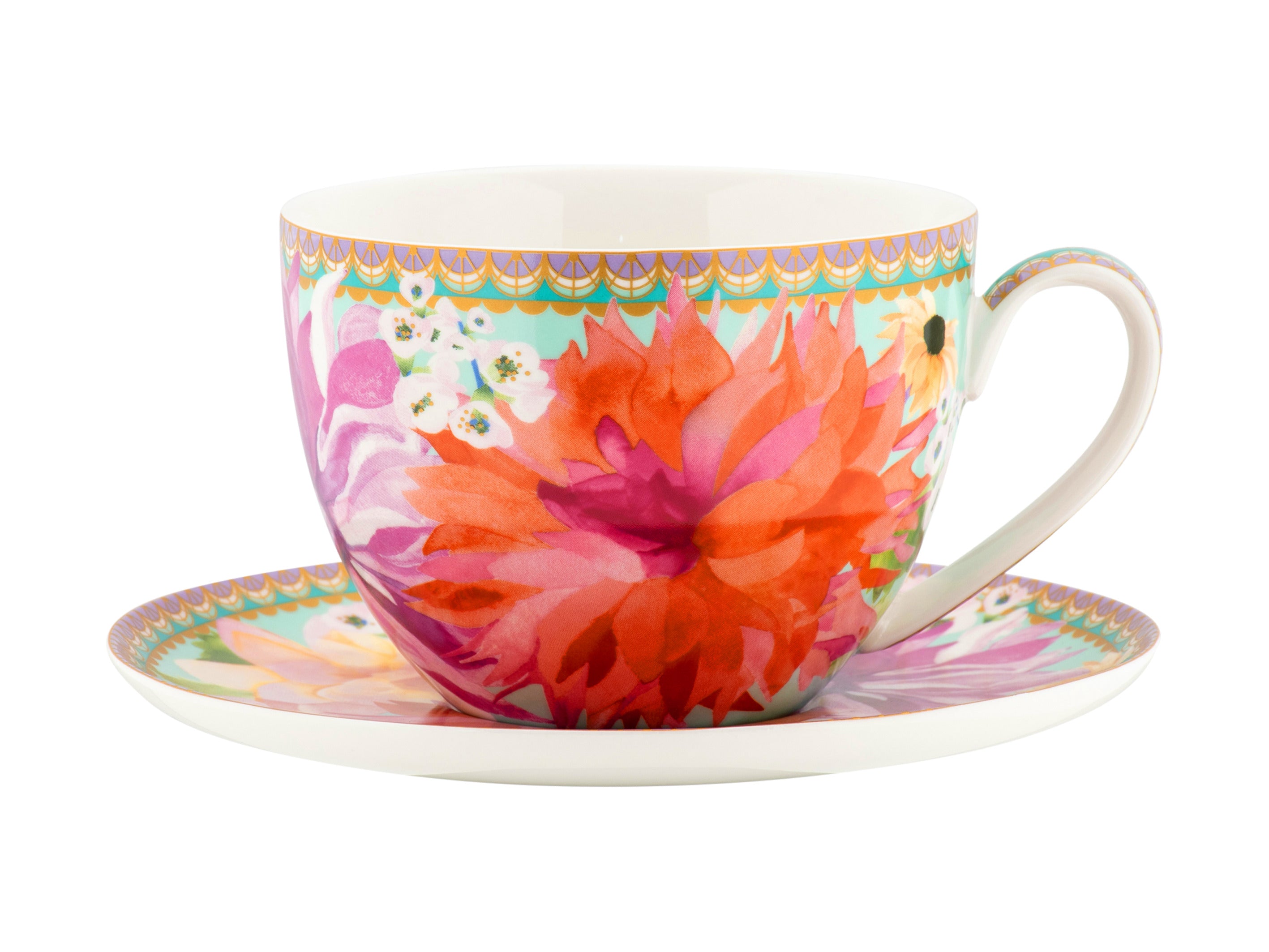Maxwell & Williams Teas & C'S Dahlia Daze Breakfast Cup & Saucer