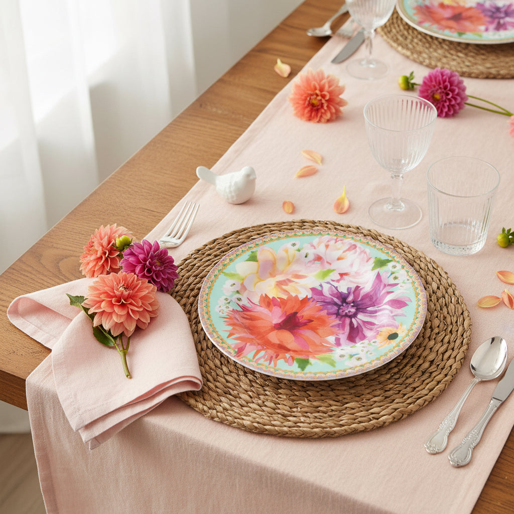 Maxwell & Williams Teas & C'S Dahlia Daze Coupe Side Plate, Sky