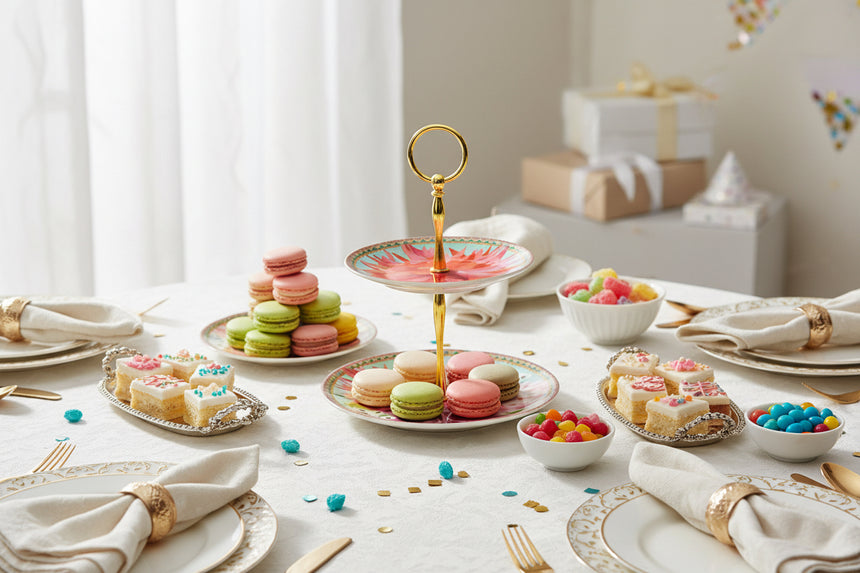Maxwell & Williams Teas & C’S Dahlia Daze 2 Tiered Cake Stand, Sky