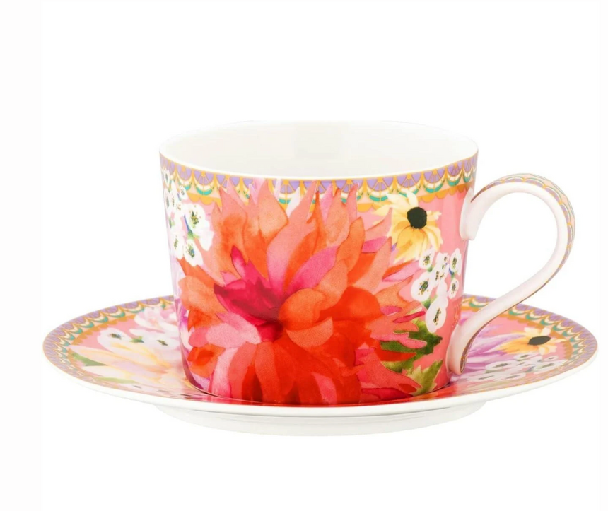 Maxwell & Williams Teas & C’S Dahlia Daze Cup & Saucer, Pink