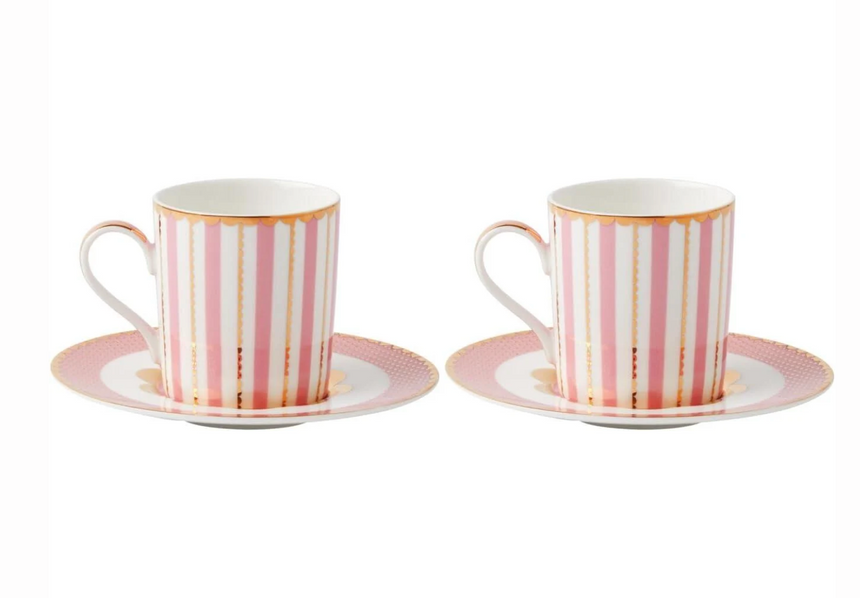 Maxwell & Williams Teas & C's Regency Espresso Cup & Saucer Set, Pink