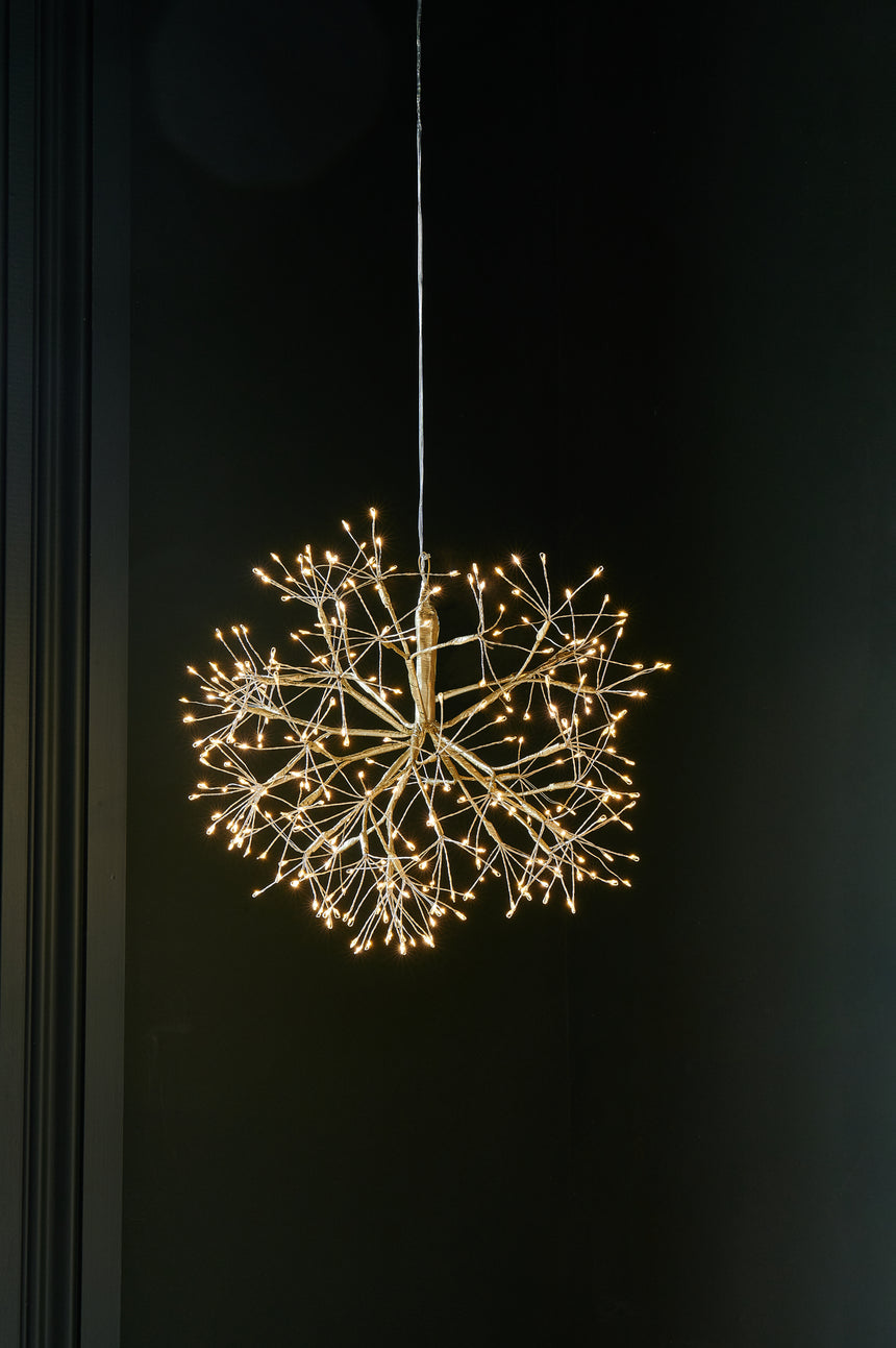 Hanging Dandelion LED Light, Gold (Mains powered )