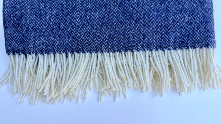 Bronte By Moon Donegal Pure New Wool Throw, Blue
