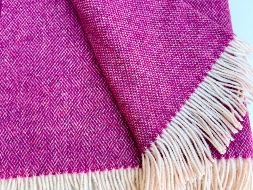 Bronte By Moon Donegal Pure New Wool Throw,  Hot Pink