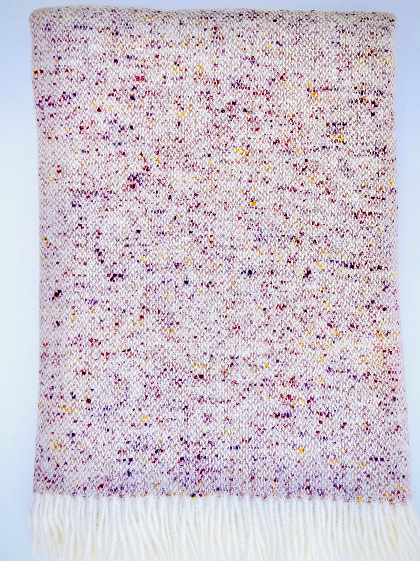 Bronte By Moon Donegal Pure New Wool Throw, Rose